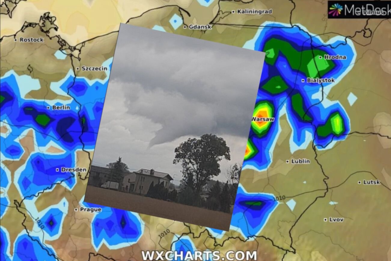 Szalona pogoda na Mazowszu, w Garwolinie pojawiła się trąba powietrzna