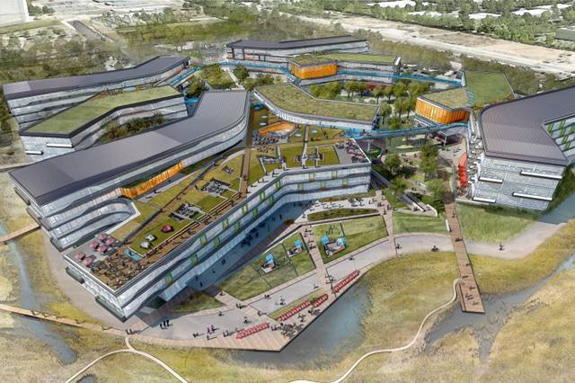 Rysunek przedstawiający nową siedzibę firmy Google