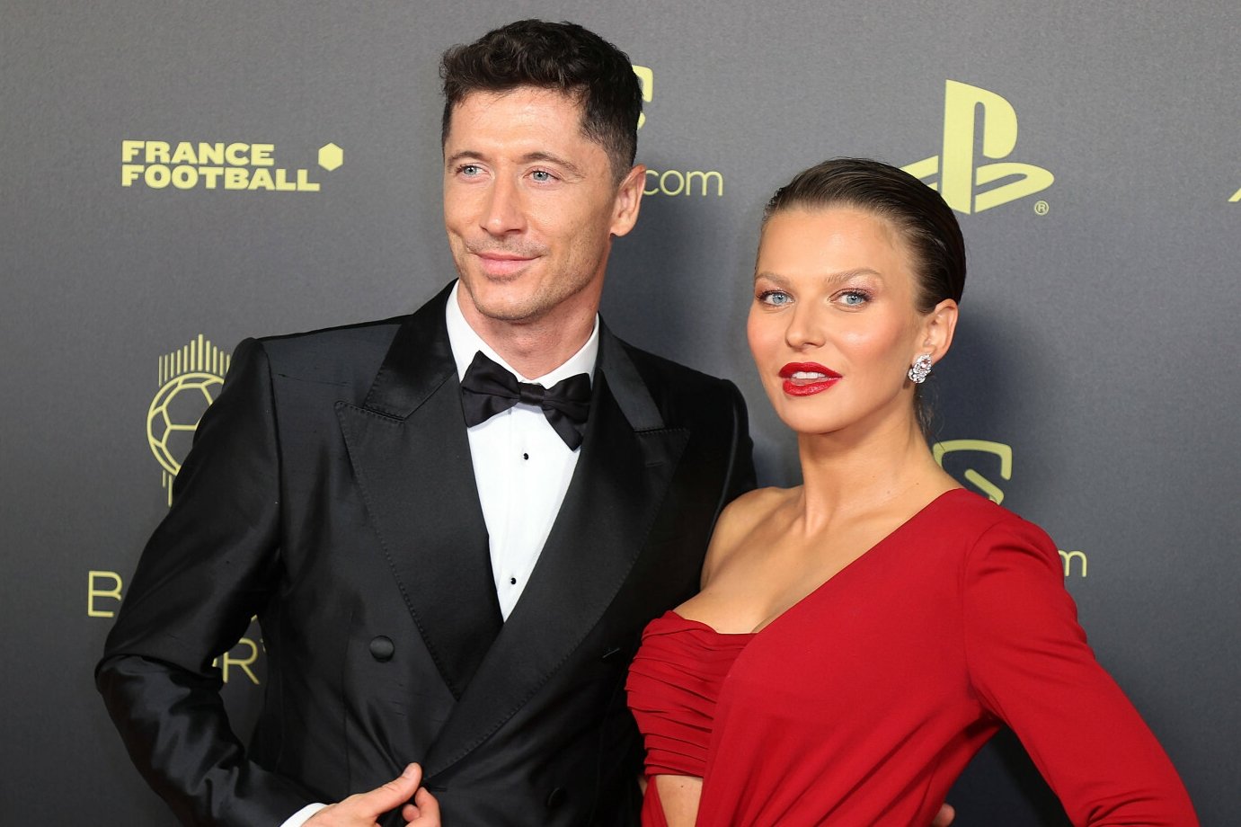 Robert Lewandowski z żoną.