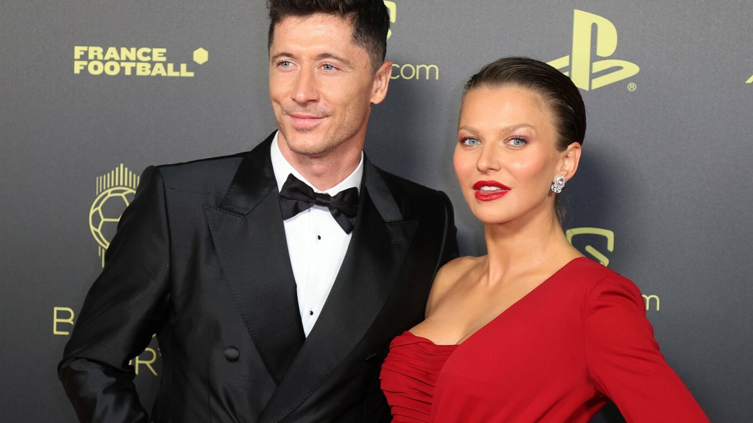 Robert Lewandowski z żoną.