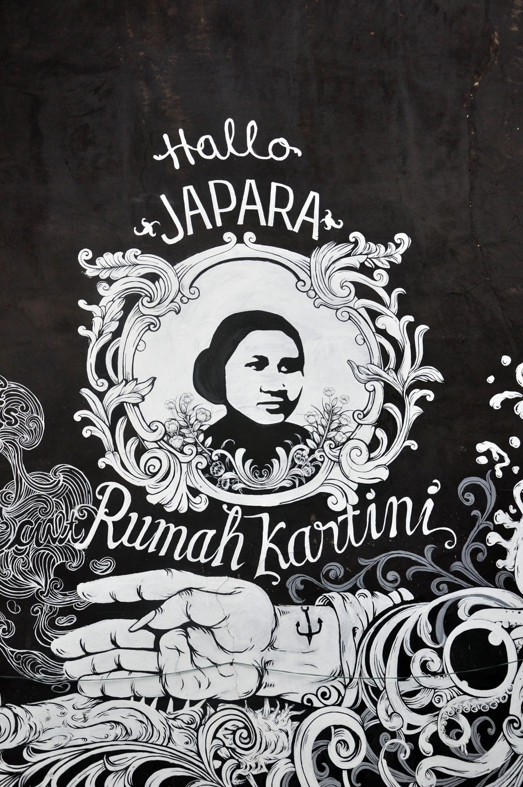 Mural Kartini z jej rodzinnego miasta Jepara