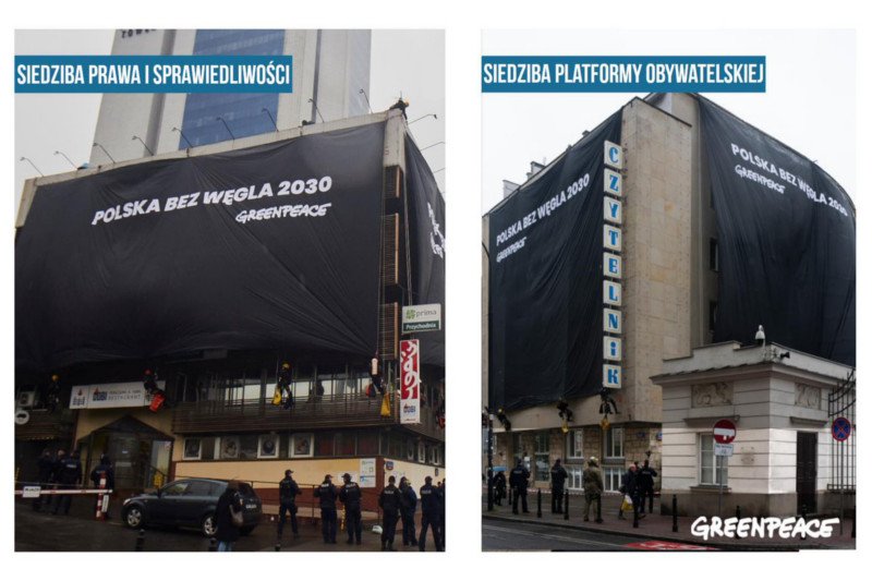 Akcja Greenpeace Polska wywołała skrajnie różne reakcje w PiS i w PO.