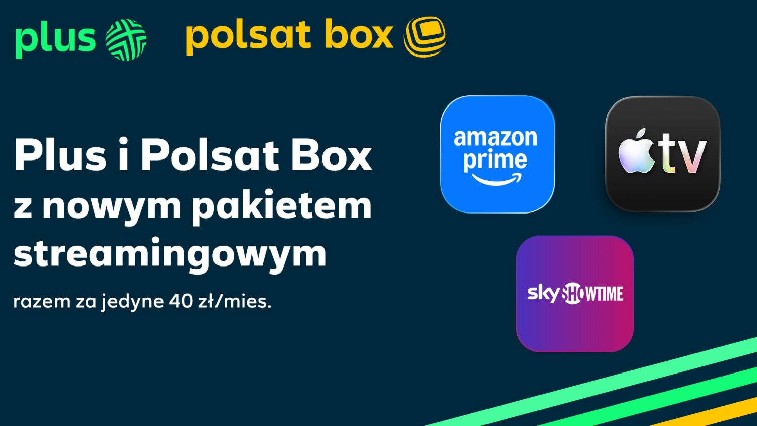 Plus i Polsat Box z nowym pakietem: Amazon Prime, Apple TV i SkyShowtime za 40 zł miesięcznie