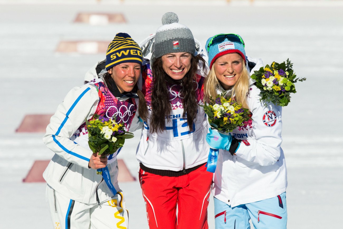 Justyna Kowalczyk zwycięska na igrzyskach olimpijskich w Soczi w 2014 roku. To było drugie złoto polskiej mistrzyni.