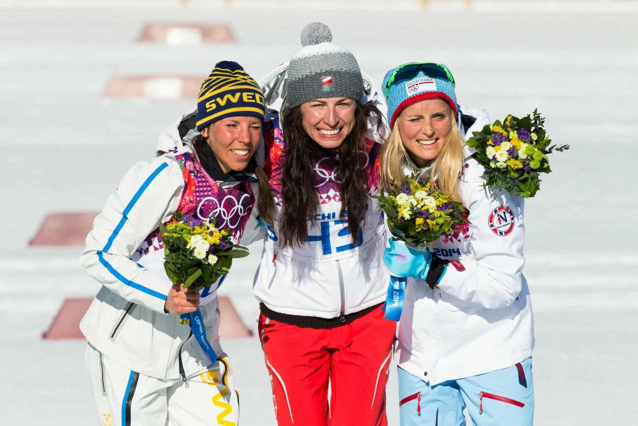 Justyna Kowalczyk zwycięska na igrzyskach olimpijskich w Soczi w 2014 roku. To było drugie złoto polskiej mistrzyni.