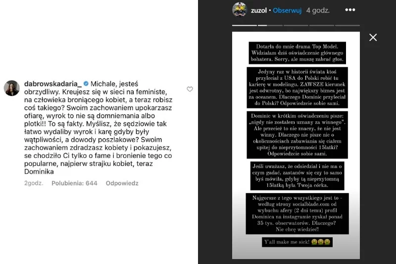 Uczestniczki poprzednich edycji krytykują obrońców Dominica D'Angelica.