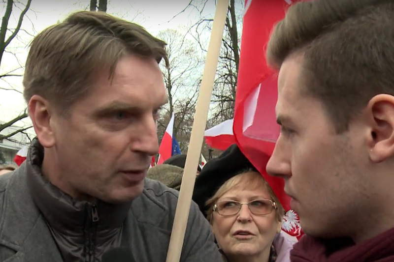 Tomasz Lis był uczestnikiem marszu w obronie demokracji