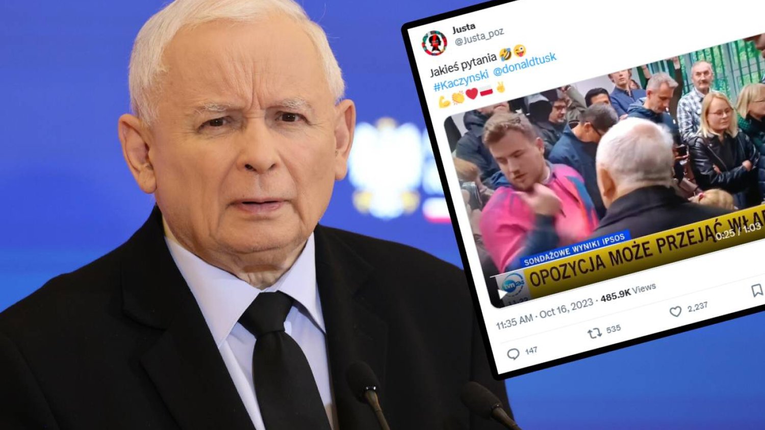 Kaczyński chciał zagłosować bez kolejki. Nagranie ukazuje reakcje ludzi