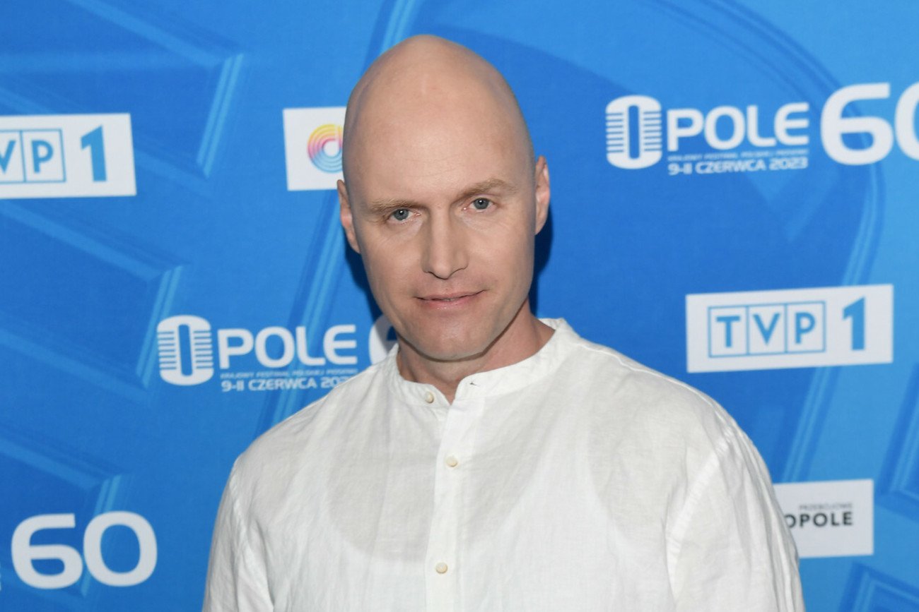 Krzysztof Igor Krawczyk na festiwalu w Opolu.