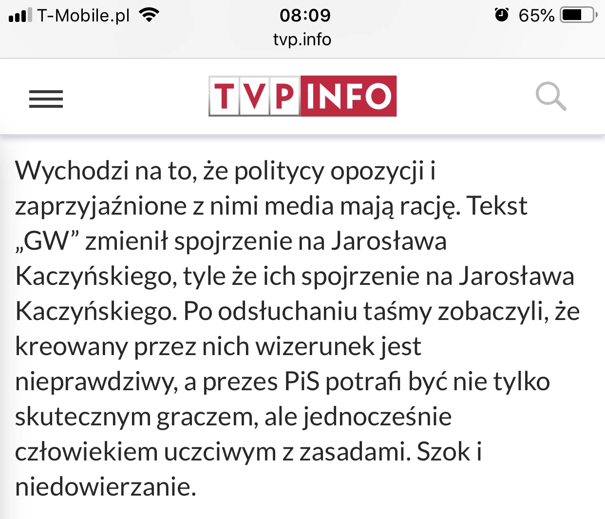 Tak rządowe media tłumaczą zachowanie Jarosława Kaczyńskiego.