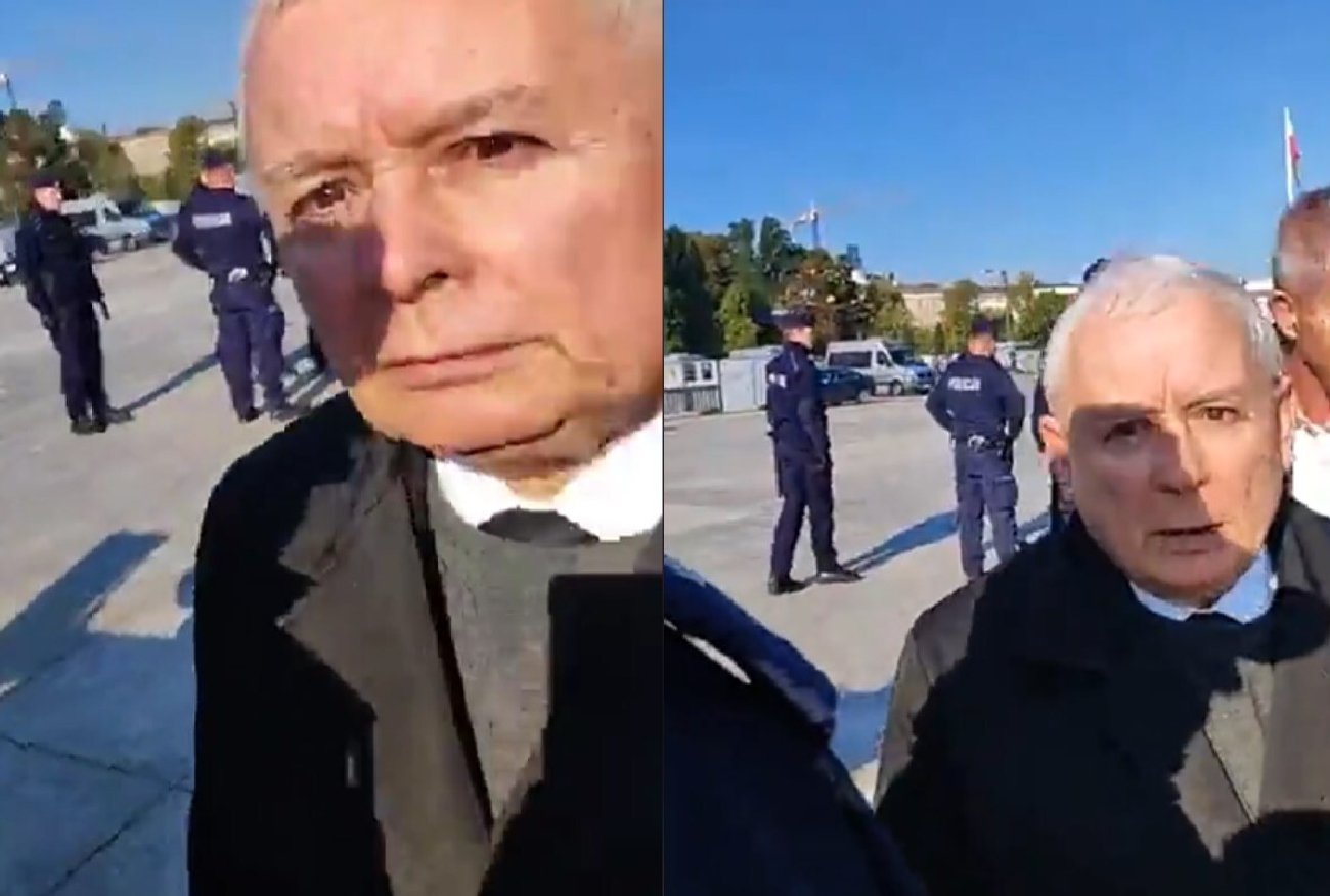 Jarosław Kaczyński nie wytrzymał na miesięcznicy. Poszło o wieniec