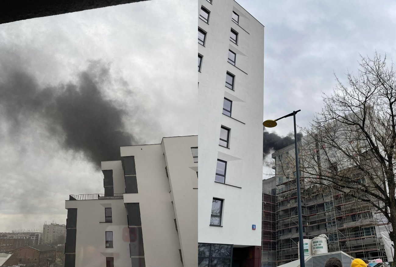 Wielki pożar w Warszawie. Płonie blok budowany na Pradze.