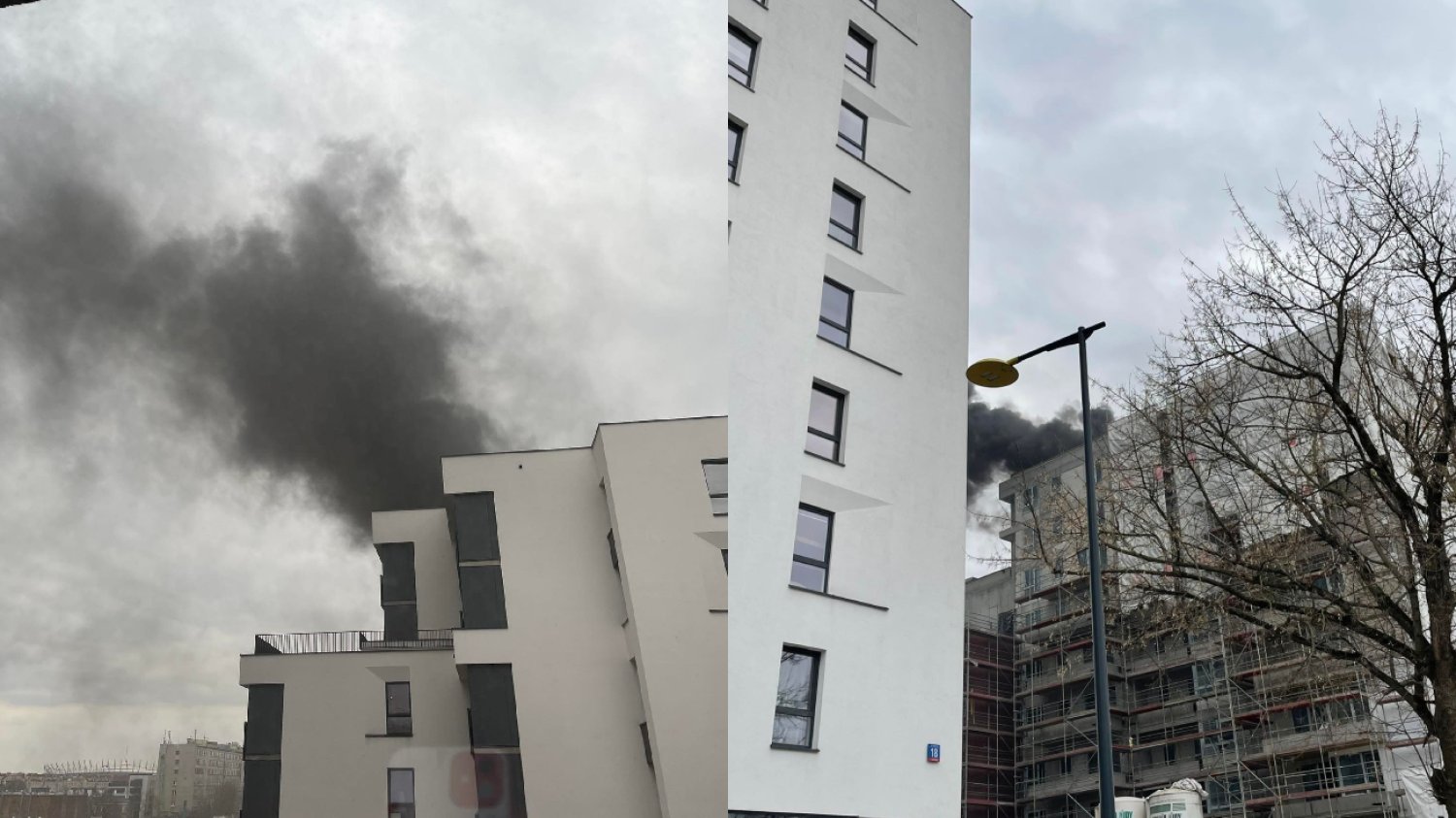 Wielki pożar w Warszawie. Płonie blok budowany na Pradze.