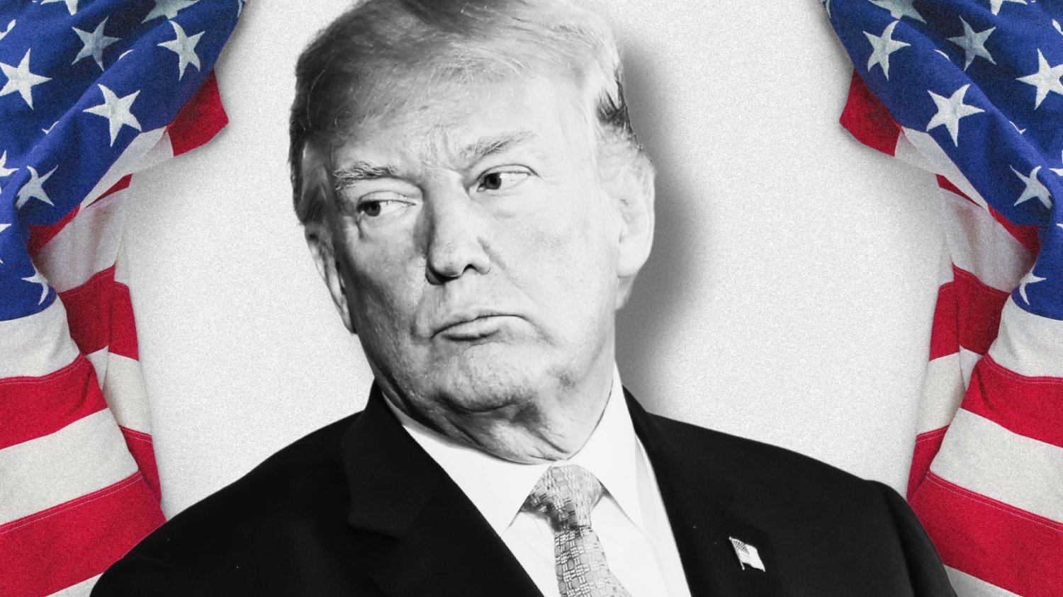 Donald Trump na tle flagi USA