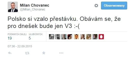 Czeski minister spraw wewnętrznych napisał, że obawia się rozpadu Grupy Wyszechradzkiej