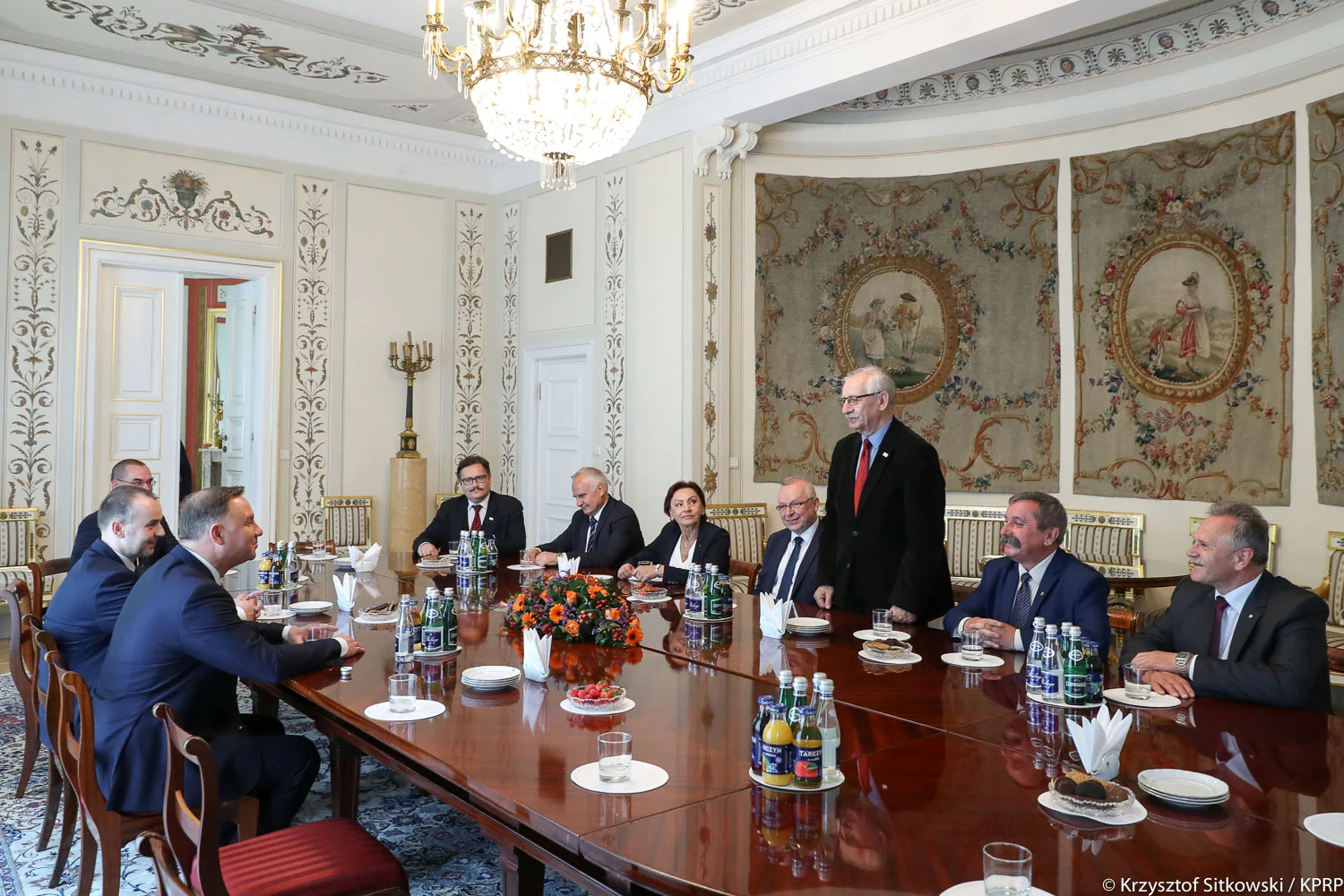 Małgorzata Tudaj w reprezentacji Związku Powiatów Polskich na spotkaniu z prezydentem Andrzejem Dudą.