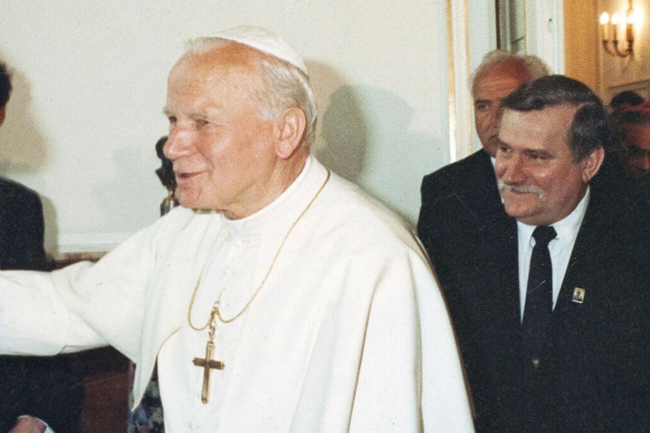 Jan Paweł II i Lech Wałęsa
