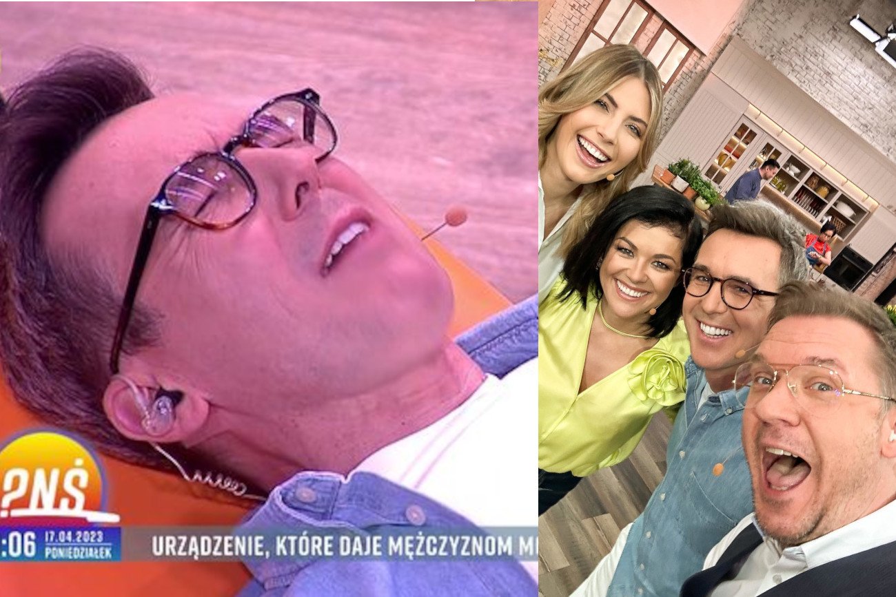 Maciej Kurzajewski w "Pytaniu na śniadanie" został podpięty do stymulatora bólu porodowego.