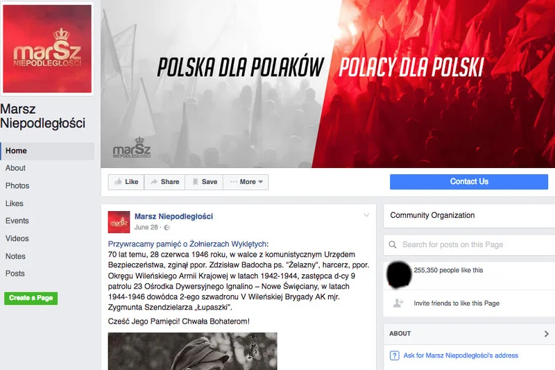 Facebook przywrócił stronę Marszu Niepodległości.