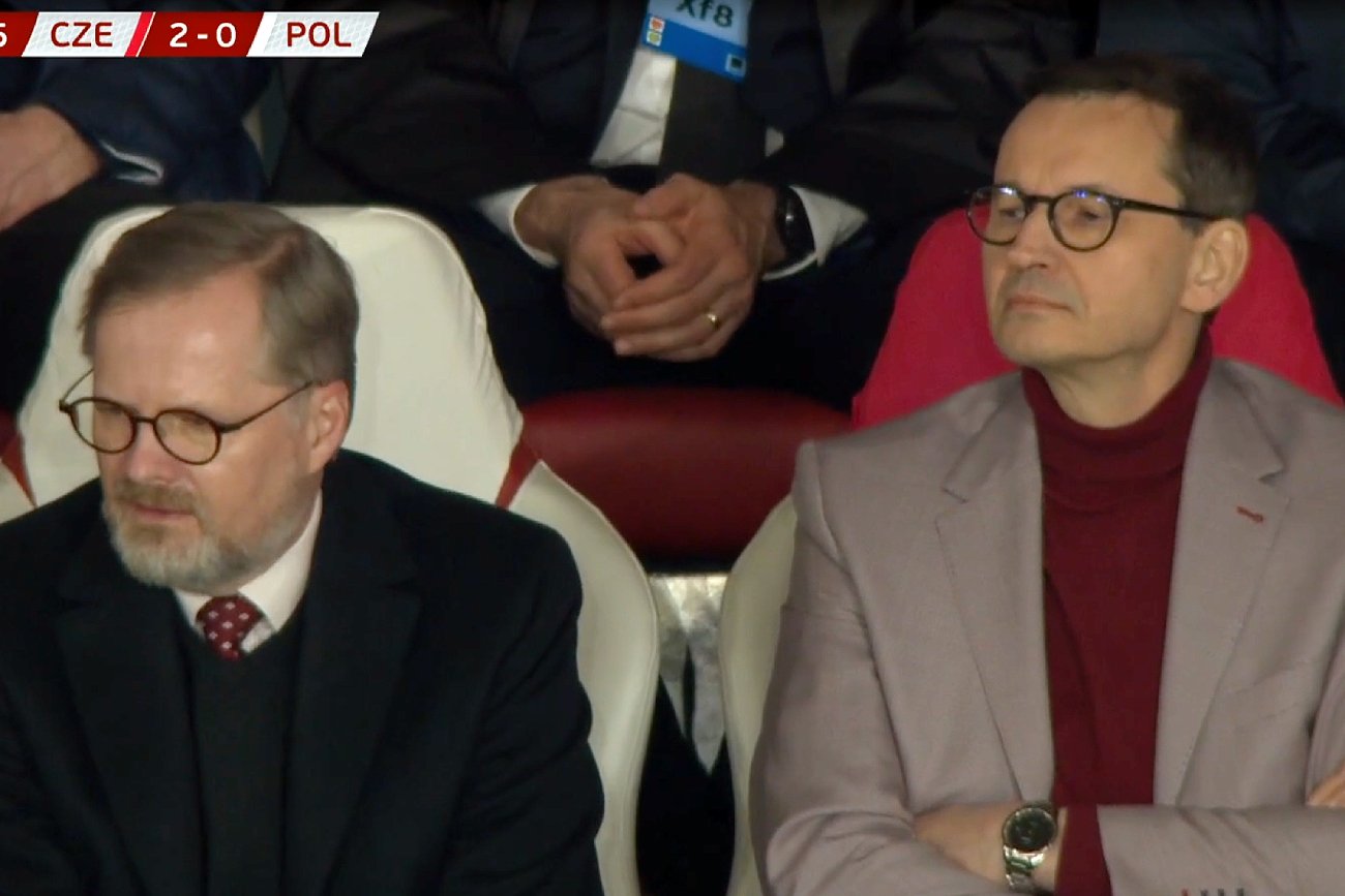 Premier Mateusz Morawiecki na meczu Czechy - Polska. Premier Mateusz Morawiecki na meczu Czechy - Polska.