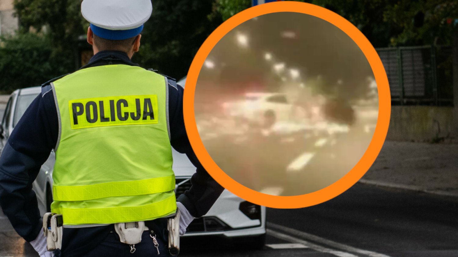 Trzech pijanych mężczyzn zabiło człowieka. Jest nagranie z wypadku w Warszawie policjant drogówki i screen wypadku w Warszawie