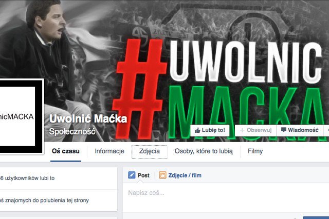 O "uwolnienie Maćka" apelują w internecie jego przyjaciele