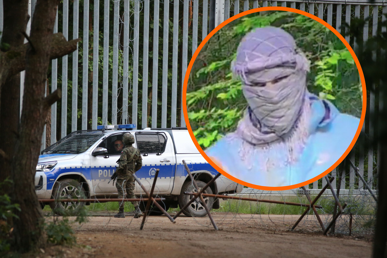 Granica polsko-białoruska. Cudzoziemcy wykonują gest tauhid