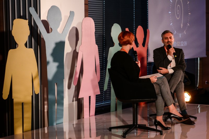 Tematem 11 edycji Miasteczka Myśli były wyzwania związane z przemianami na rynku pracy. Na zdjęciu Dr Piotr Ostrowski z Instytutu Socjologii UW