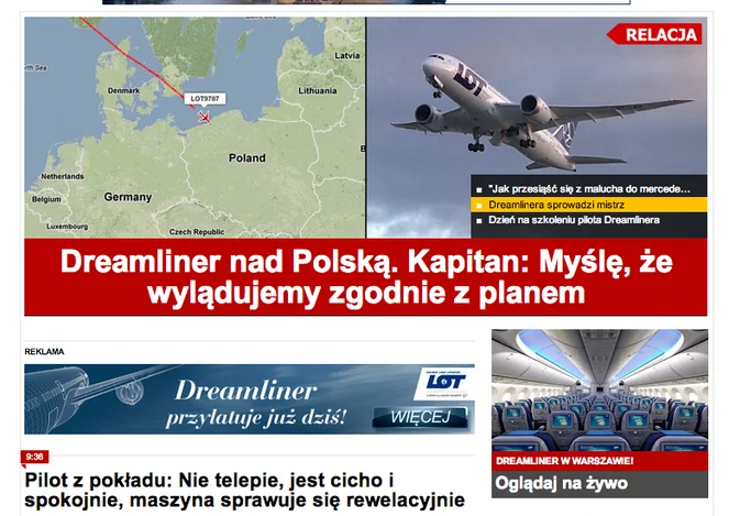 Nie mogło zabraknąć całodniowej relacji z przylotu Dreamliner'a na warszawskie Okęcie. Wtedy technika jeszcze nie nawalała.