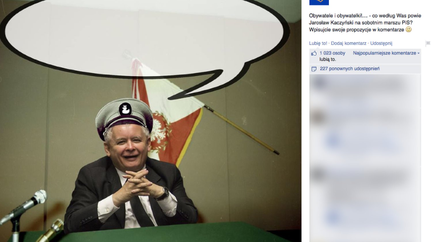 Platforma Obywatelska zachęca internautów do wpisywania na Facebooku słów, które padną jutro z ust Jarosława Kaczyńskiego.