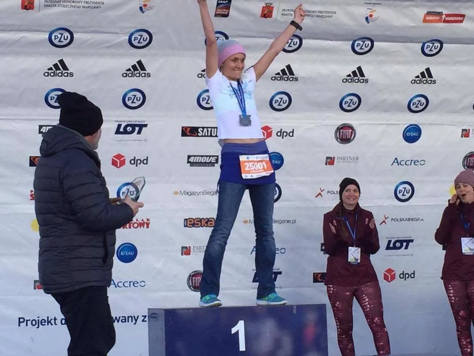 Aleksandra Rzeszutko, 12 PZU Półmaraton Warszawski, 1 miejsce wśród zbiórek #BiegamDobrze