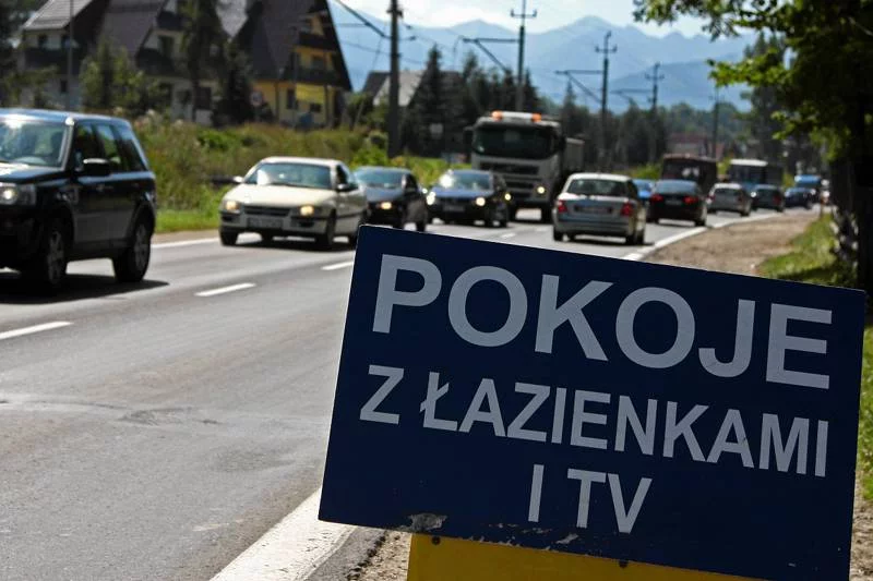 Korek samochodowy na drodze do zakopanego