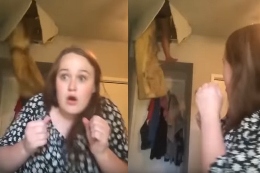 Nastolatka śpiewała, gdy przez sufit wpadła jej mama