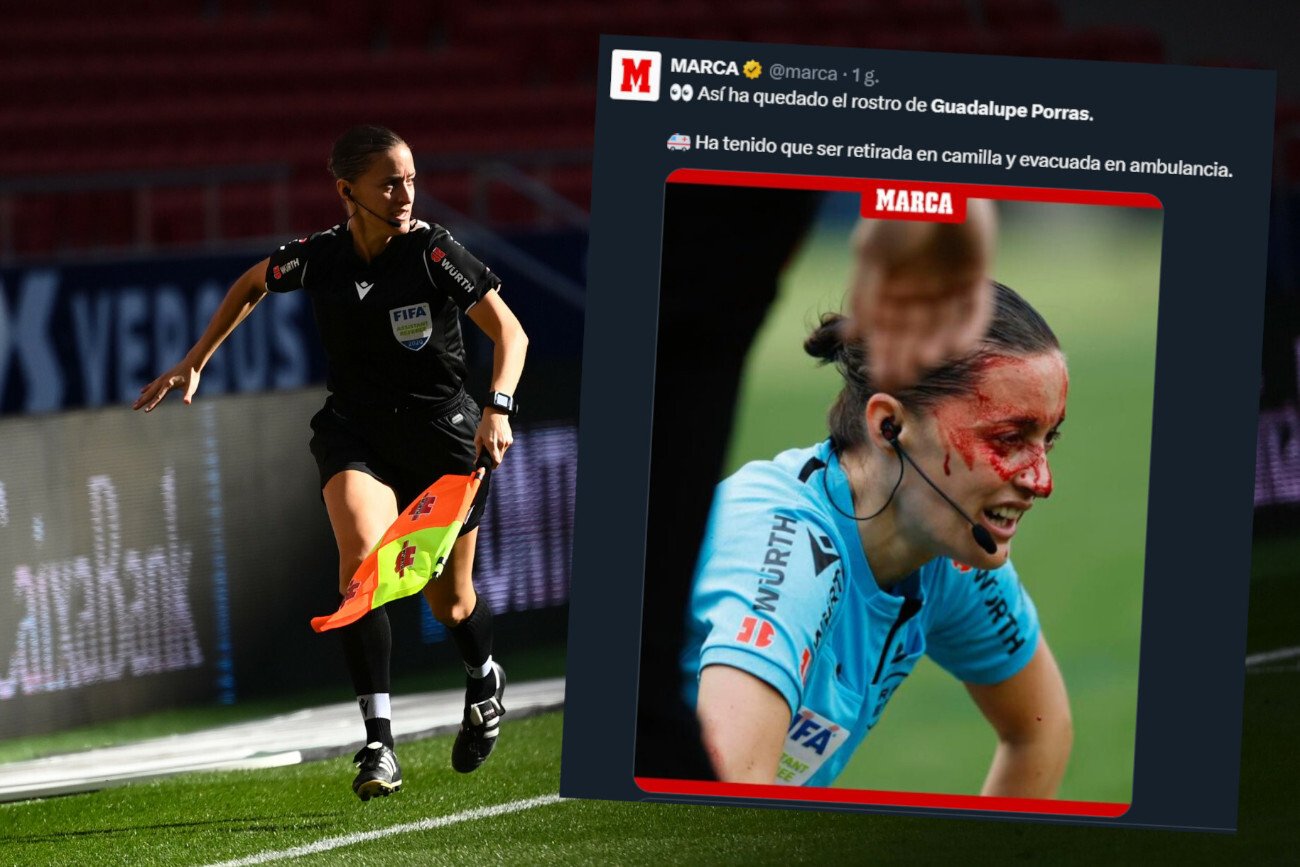 Sędzia LaLiga zniesiona na noszach z boiska. Jej twarz była cała we krwi