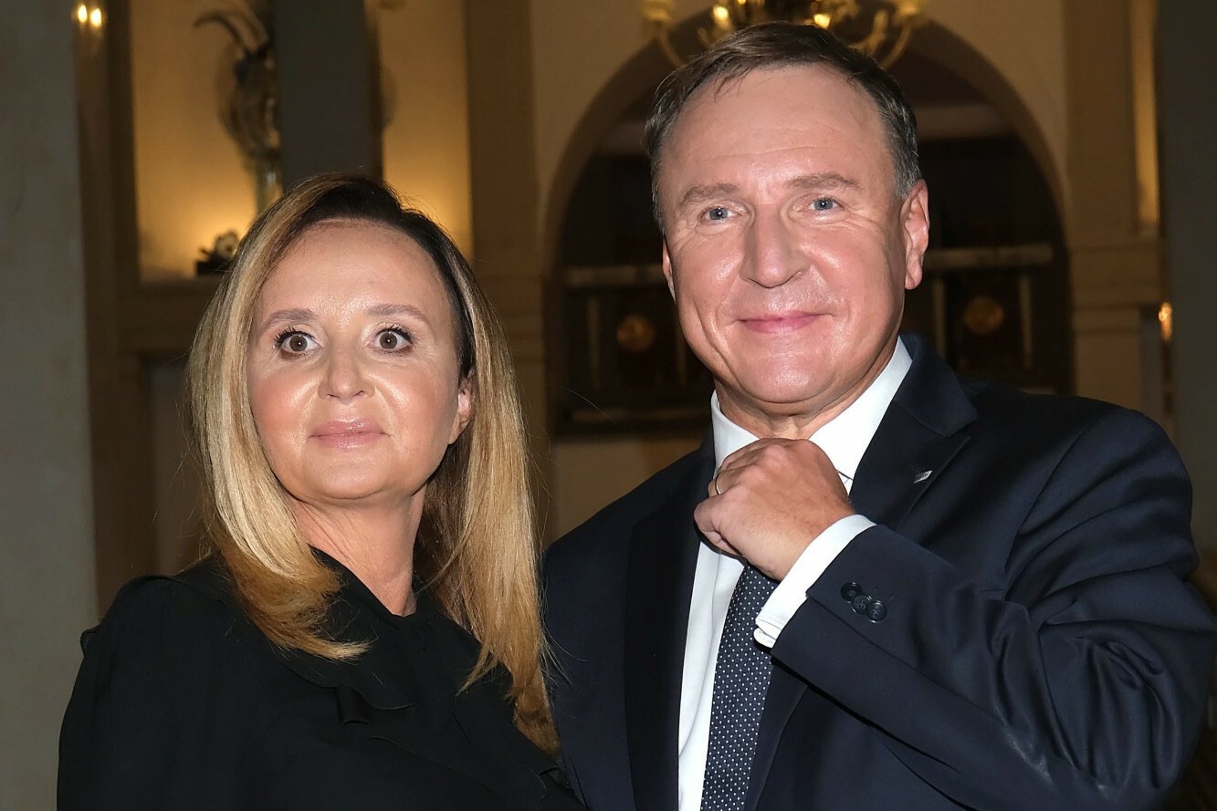 Jacek Kurski z żoną podczas gali French Touch, koniec października 2021 roku (zdjęcie ilustracyjne)