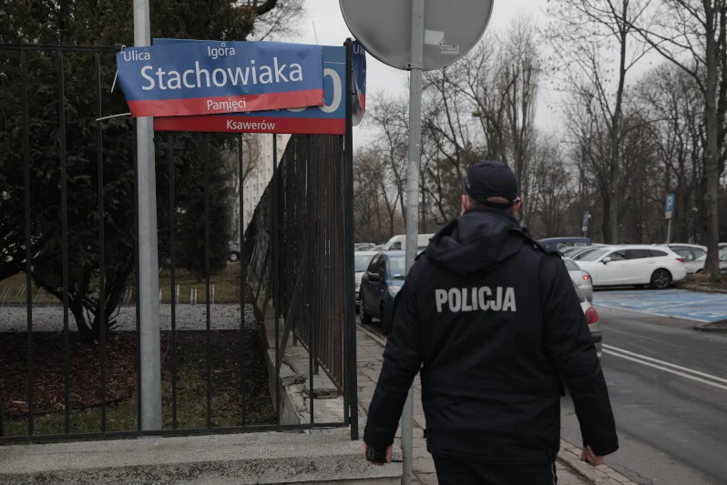Zmienione nazwy ulic w pobliżu Komendy Głównej. Spektakularny happening.