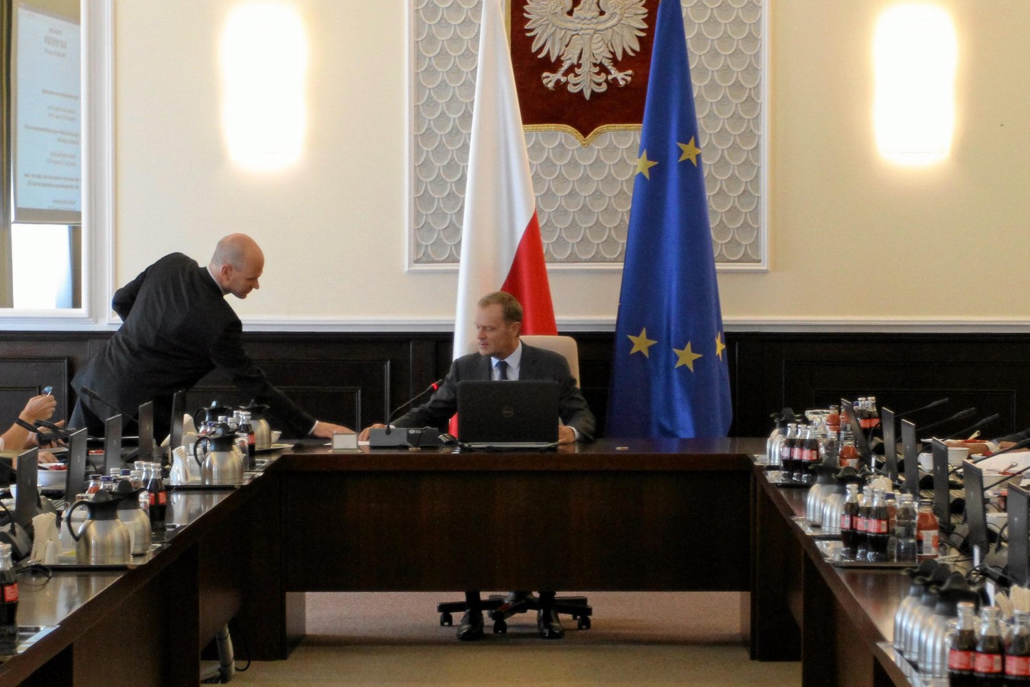 Premier Donald Tusk podczas posiedzenia rzadu.