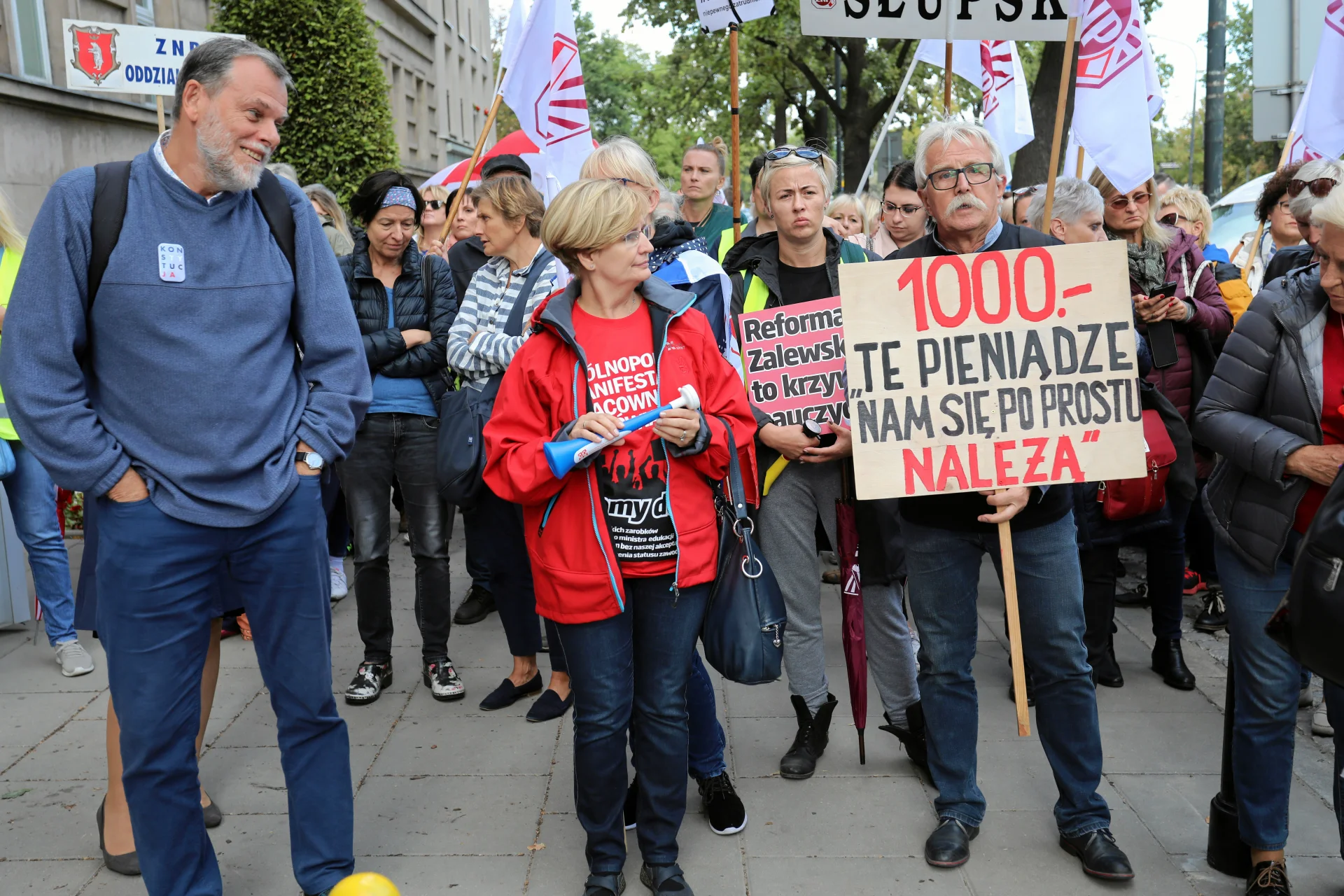Demonstracja budżetówki w Warszawie. Zdjęcie poglądowe.