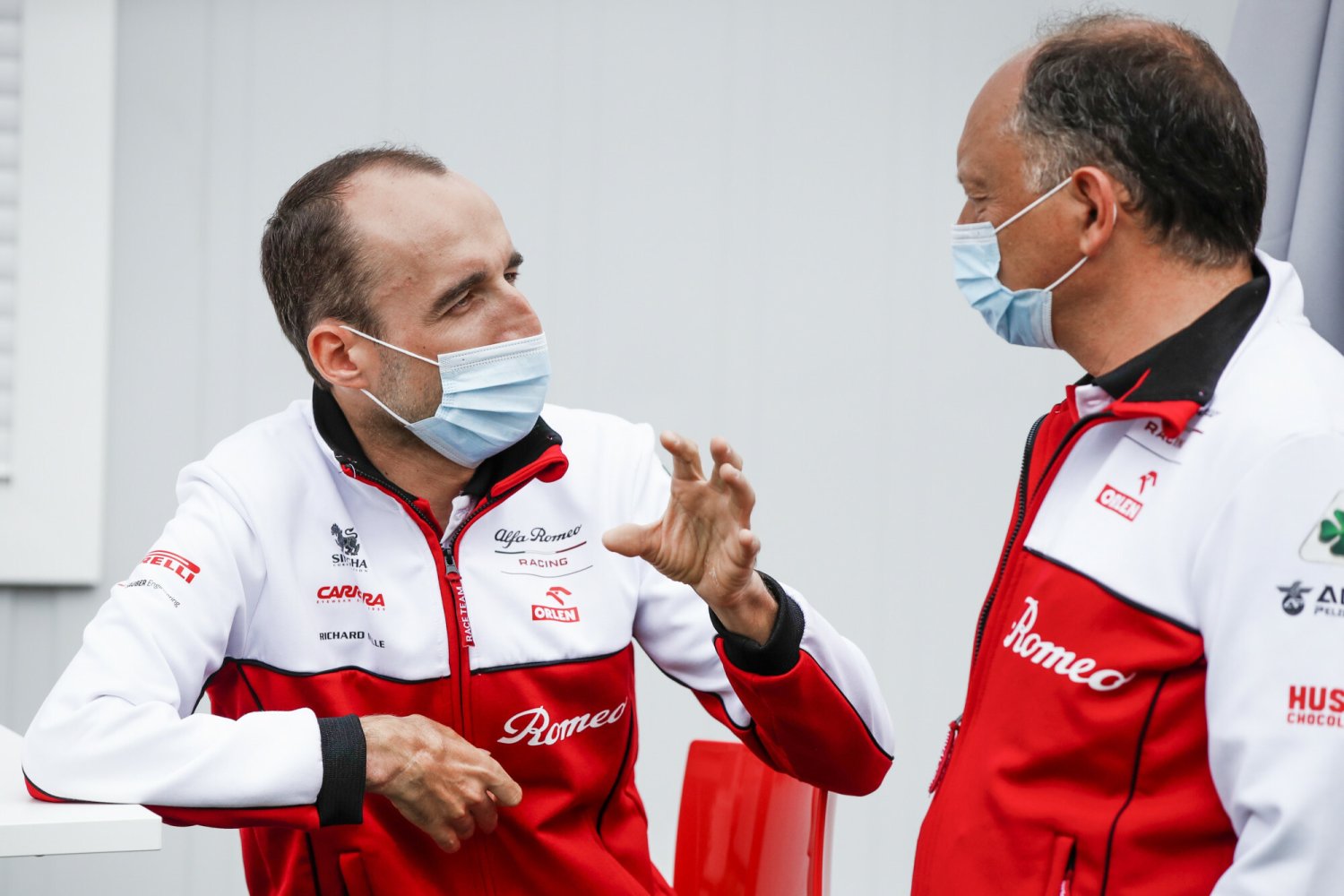 Robert Kubica i szef Alfa Romeo Racing Orlen Frederic Vasseur