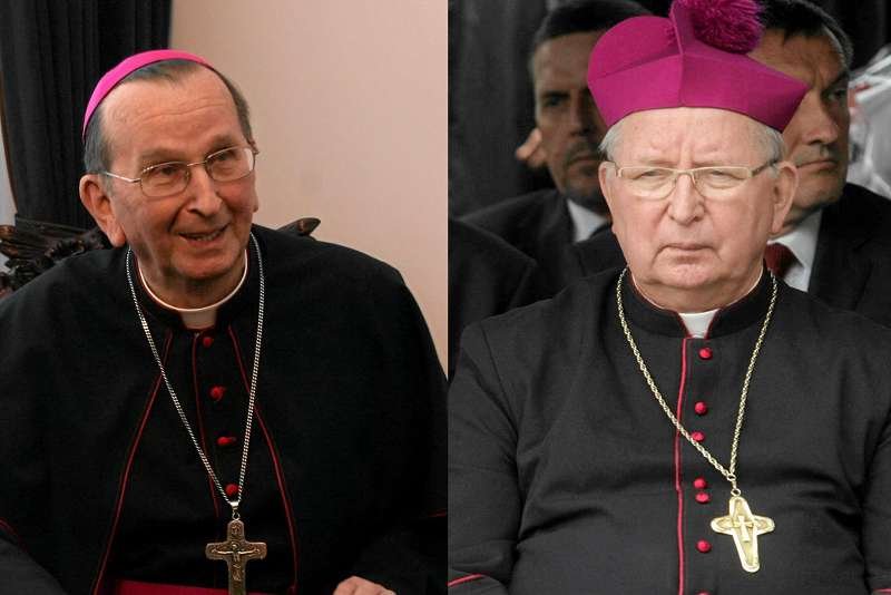 Od lewej: bp Muszyński, który jeździ Audi i bp Ryczan, który wożony jest Lexusem