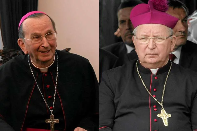 Od lewej: bp Muszyński, który jeździ Audi i bp Ryczan, który wożony jest Lexusem
