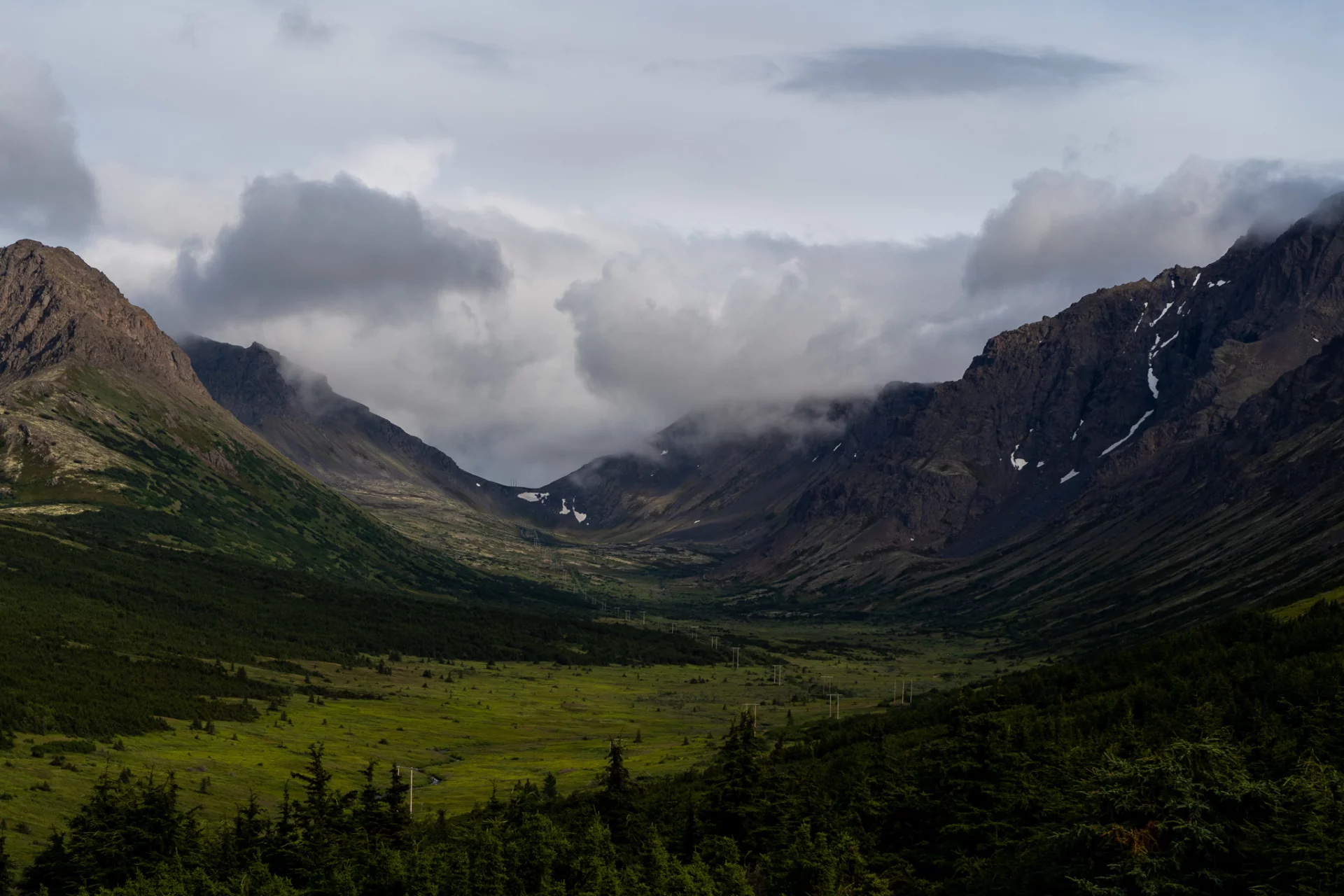 widoki na Przełęcz Thompson Alaska
