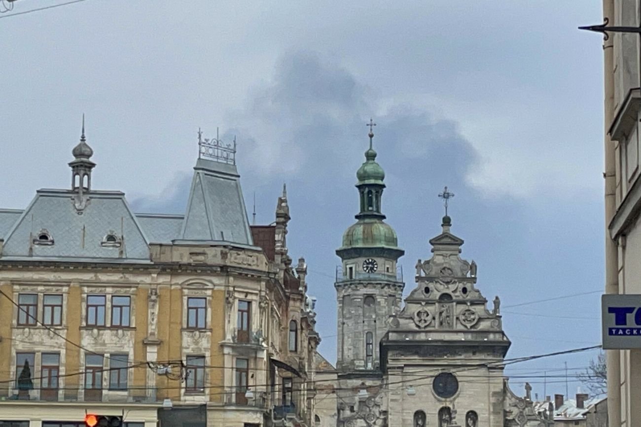 Lwów po atakach z końca marca.