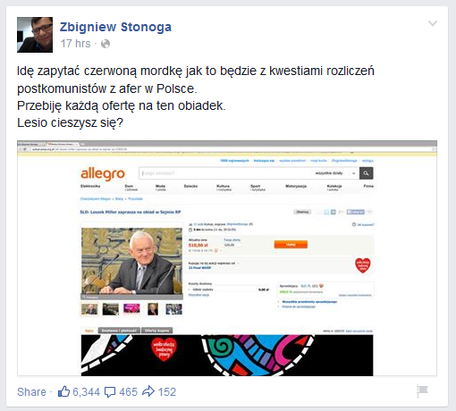 Czy Zbigniew Stonoga dotrzyma słowa i przelicytuje każdego na aukcji WOŚP? Sprawdź! :)