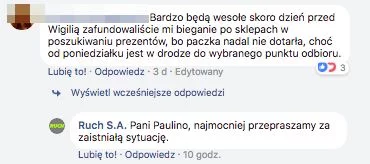 Komentarze oburzonych internautów na facebookowym profilu Ruch S.A.
