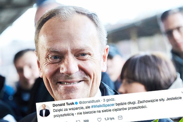 Donald Tusk zapowiada, ze marsz ku wolności i demokracji będzie długi.
