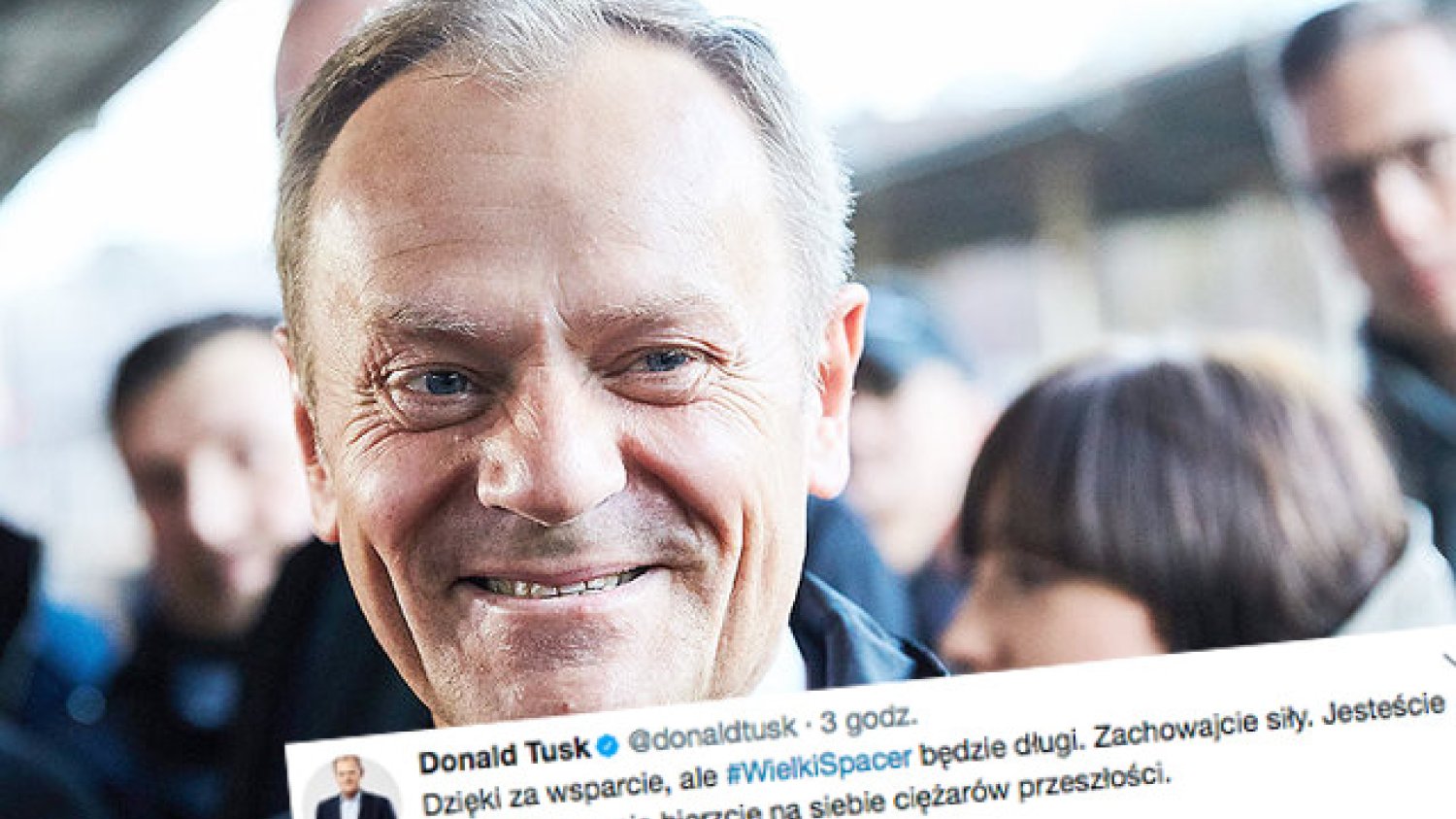 Donald Tusk zapowiada, ze marsz ku wolności i demokracji będzie długi.