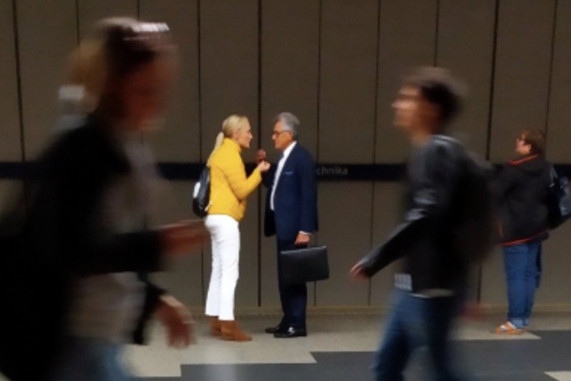 Iwona Polwoczyk spotkała na stacji warszawskiego metra posła PiS Stanisława Piotrowicza.