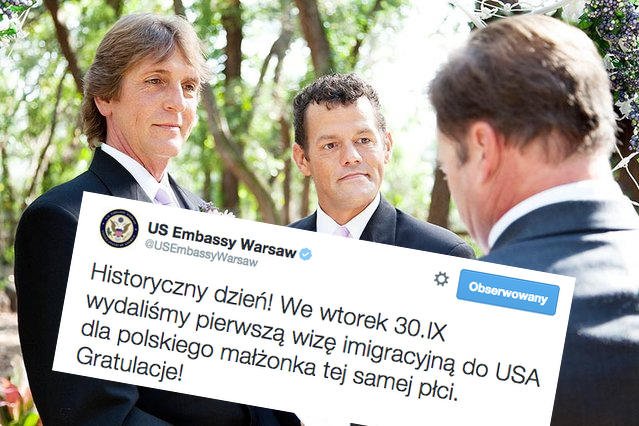 Prawica atakuje ambasadę USA w Polsce za przyznanie wizy gejom. "To co najmniej oburzające"