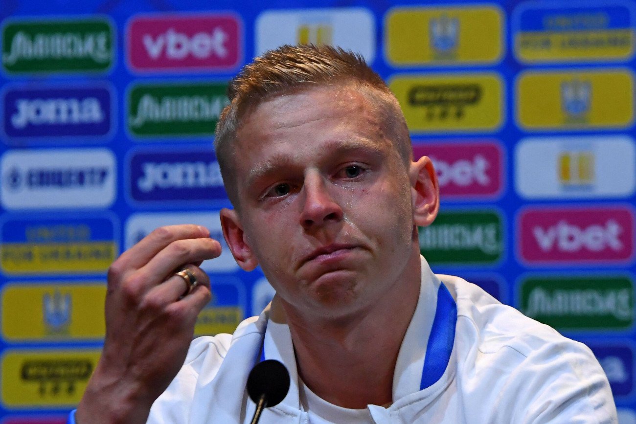 Ołeksandr Zinczenko nie ukrywał wzruszenia podczas konferencji prasowej przed meczem Szkocja-Ukraina.